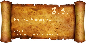 Boczkó Veronika névjegykártya